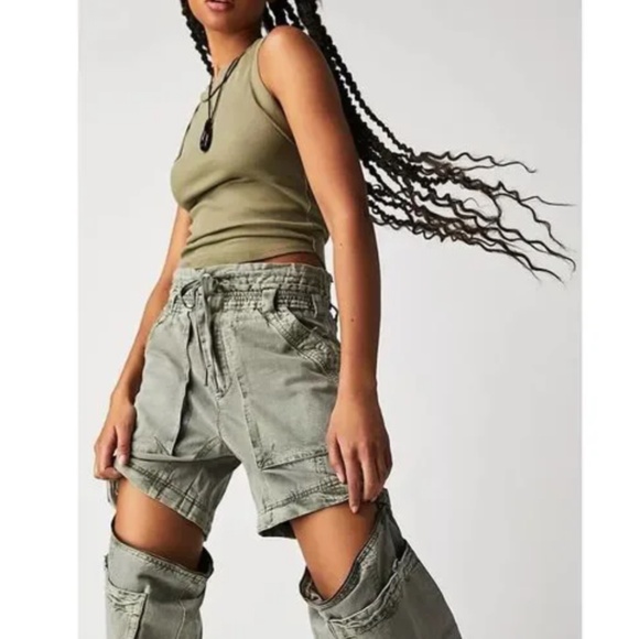 Free People Wind Drift Convertible Cargo Linen and Cotton Utility Pants - Picture 4 of 10